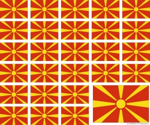 Aufkleber Nordmazedonien auf Bogen | 12.5 x 10.5 cm