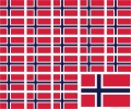 Aufkleber Norwegen auf Bogen | 12.5 x 10.5 cm