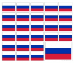 Aufkleber Russland auf Bogen | 12.5 x 10.5 cm
