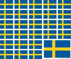 Aufkleber Schweden auf Bogen | 12.5 x 10.5 cm