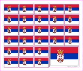 Aufkleber Serbien mit Adler auf Bogen | 12.5 x 10.5 cm