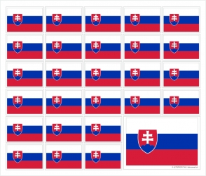 Aufkleber Slowakei auf Bogen | 12.5 x 10.5 cm