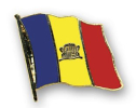 Flaggen Pin Andorra Staatsflagge geschwungen | ca. 20 mm