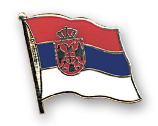 Flaggen Pin Serbien mit Adler geschwungen | ca. 20 mm