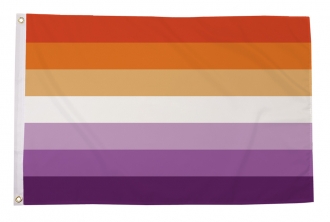 Lesben Sonnenuntergang mit Streifen Fahne gedruckt | 60 x 90 cm
