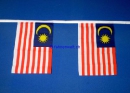 Fahnenkette Malaysia gedruckt aus Stoff | 30 Fahnen 15 x 22.5 cm 9 m lang