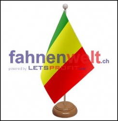 Mali Tisch-Fahne aus Stoff mit Holzsockel | 22.5 x 15 cm