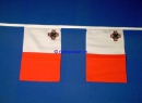 Fahnenkette Malta gedruckt aus Stoff | 30 Fahnen 15 x 22.5 cm 9 m lang