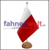 Malta Tisch-Fahne aus Stoff mit Holzsockel | 22.5 x 15 cm