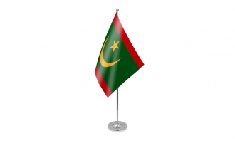 Mauretanien Tisch-Fahne neues Design DeLuxe ohne Ständer | 15.5  x 24 cm