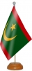 Mauretanien Tisch-Fahne neues Design aus Stoff mit Holzsockel | 22.5 x 15 cm
