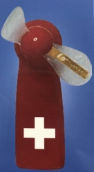 Tragbarer Mini-Ventilator mit Schweizerkreuz und Text