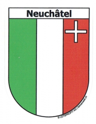Wappen Neuenburg/Neuchatel Aufkleber NE | ca. 13.5 x 17.7 cm