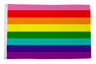 Regenbogen mit 8 Streifen original Fahne gedruckt | 90 x 150 cm