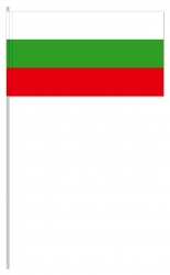 Bulgarien  Papier-Fahne am Stab gedruckt Pack mit 25 Stück | 12 x 24 cm