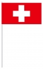 Schweiz  Papier-Fahne am Stab gedruckt Pack mit 25 Stück | 12 x 24 cm