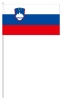 Slowenien Papier-Fahne am Stab gedruckt Pack mit 25 Stück | 12 x 24 cm