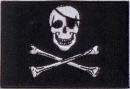 Patch Sticker zum aufbügeln Pirat Skull mit Knochen  | 5.5 x 9 cm