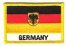 Patch Sticker zum aufbügeln Deutschland mit Adler mit Schriftzug | 5.5 x 8 cm