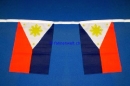 Fahnenkette Philippinen gedruckt aus Stoff | 30 Fahnen 15 x 22.5 cm 9 m lang