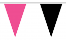 Stoff Wimpelkette pink und schwarz gedruckt | 54 Wimpel 20 x 30 cm 20 m lang