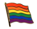 Flaggen Pin Regenbogen geschwungen | ca. 24 x 17 mm