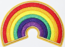 Patch Sticker zum aufbügeln Regenbogen rund | 8 x 5.5 cm