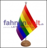 Regenbogen Tisch-Fahne gedruckt | 22.5 x 15 cm