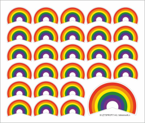 Regenbogen mit Kontur Sticker - 27 Sticker Grösse ca. 13.5 x 11.5 cm