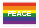 Regenbogen mit Peace Fahnenkleber | 9.8 x 7.0 cm