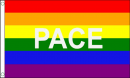 Fahne PACE / Regenbogen gedruckt im Querformat | 90 x 150 cm