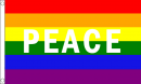Regenbogen mit Peace Fahne gedruckt | 90 x 150 cm