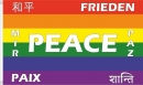 Peace mehrsprachig Regenbogen im Querformat | 90 x 150 cm