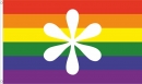 Regenbogen mit Genderstern Fahne aus Stoff | 90 x 150 cm