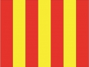 Rot gelb gestreift / rutschige Fahrbahn Fahne gedruckt | 60 x 90 cm