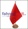 Rote Tisch-Fahne aus Stoff mit Holzsockel | 22.5 x 15 cm