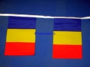 Fahnenkette Rumänien gedruckt aus Stoff | 30 Fahnen 15 x 22.5 cm 9 m lang