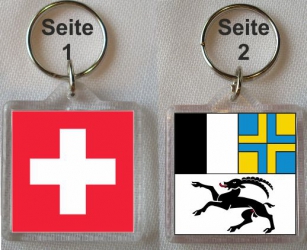 Schlüsselanhänger Graubünden / Schweiz  | 40 x 40 mm