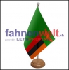 Sambia Tisch-Fahne aus Stoff mit Holzsockel | 22.5 x 15 cm