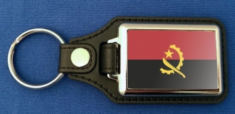 Angola Schlüsselanhänger aus Metall und Kunstleder | ca. 95 X 37  mm