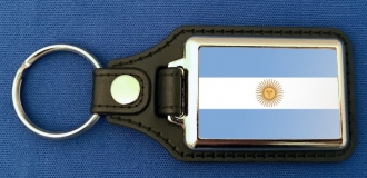Argentinien Schlüsselanhänger aus Metall und Kunstleder | ca. 95 X 37  mm