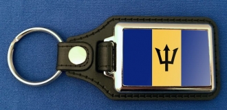 Barbados Schlüsselanhänger aus Metall und Kunstleder | ca. 95 X 37  mm