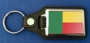 Benin Schlüsselanhänger aus Metall und Kunstleder | ca. 95 X 37  mm