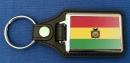 Bolivien mit Wappen Schlüsselanhänger aus Metall und Kunstleder | ca. 95 X 37  mm
