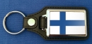 Finnland Schlüsselanhänger aus Metall und Kunstleder | ca. 95 X 37  mm