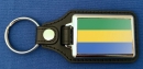 Gabun Schlüsselanhänger aus Metall und Kunstleder | ca. 95 X 37  mm