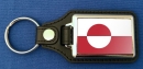 Grönland Schlüsselanhänger aus Metall und Kunstleder | ca. 95 X 37  mm