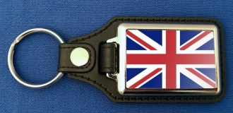 Grossbritannien | Vereinigtes Königreich Schlüsselanhänger aus Metall und Kunstleder | ca. 50 x 33 m