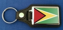 Guyana Schlüsselanhänger aus Metall und Kunstleder | ca. 95 X 37  mm