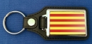 Katalonien Schlüsselanhänger aus Metall und Kunstleder | ca. 95 X 37  mm